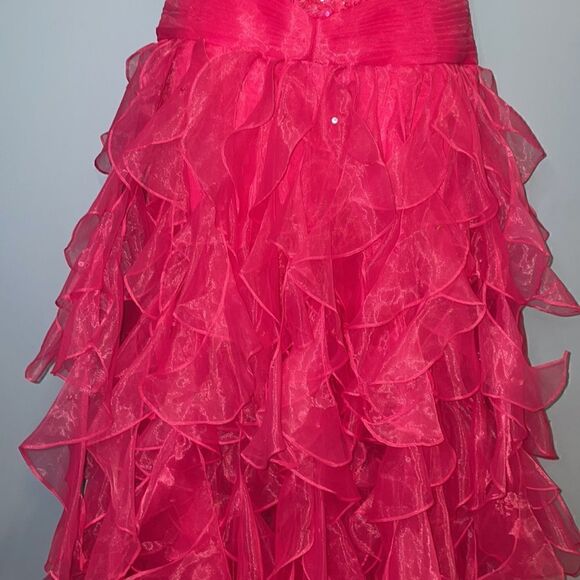 Jovani Sequin Tiered Ruffle Prom, Black Tie, Pageant, Sweet 16, Bat Mitzvah Gown - Picture 6 of 16